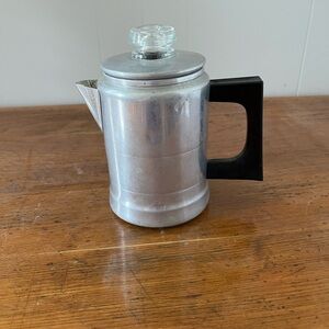 Classic Aluminum Coffee Percolator with Black Handle